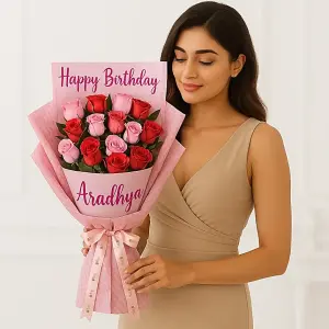 Personalised Grace Mixed Rose Bouquet